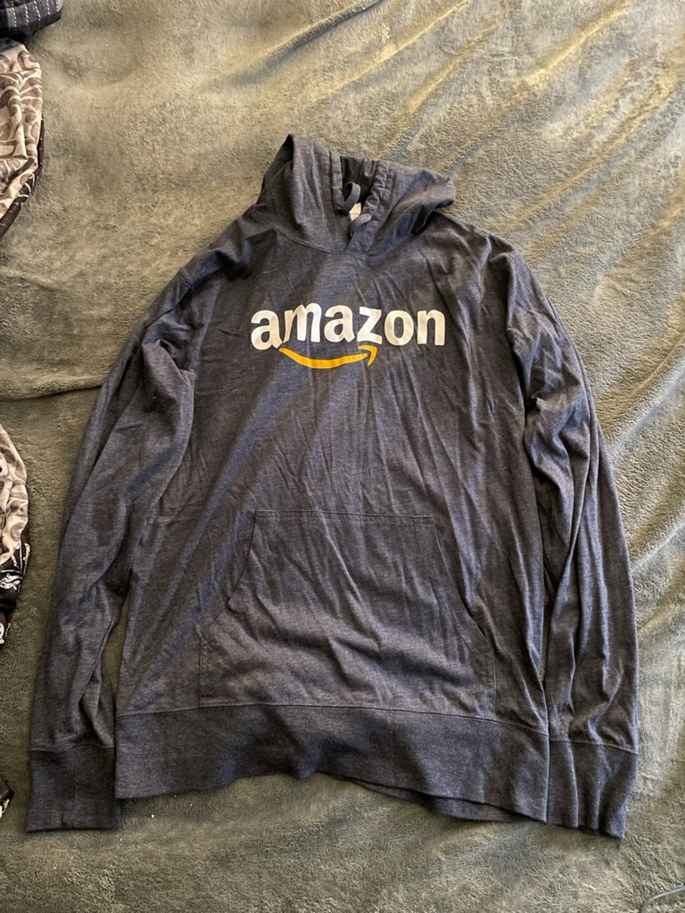 Amazon Logo Lightweight Unisex Hoodie Size Small Gray Pullover